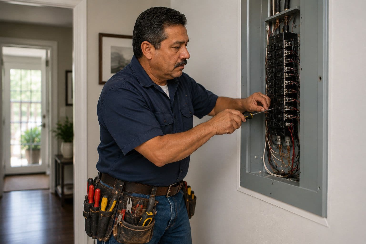 Electricians at work