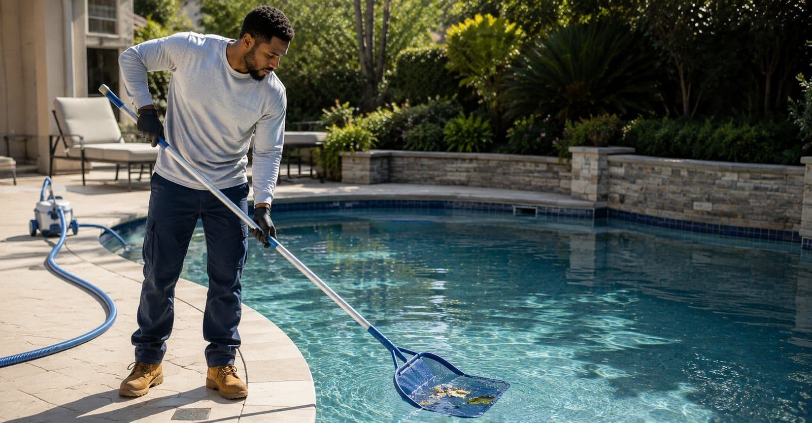 Pool Service at work