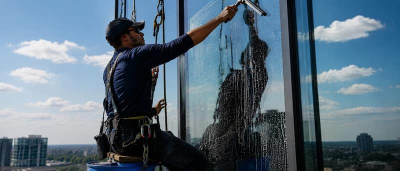 Window Washing at work